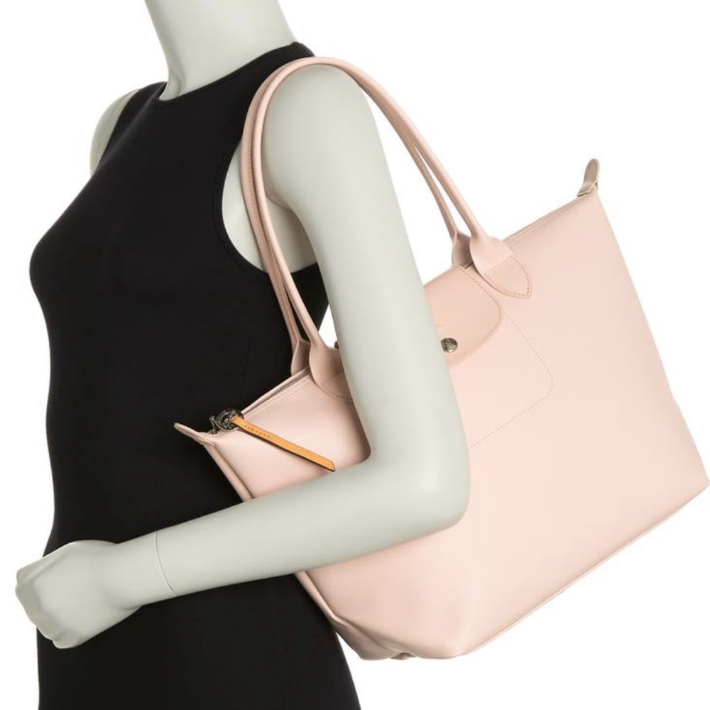 Longchamp medium le pliage coated canvas shoulder tote